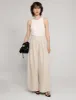 Oat Linen Wide Leg Pants sold by Pixie Market