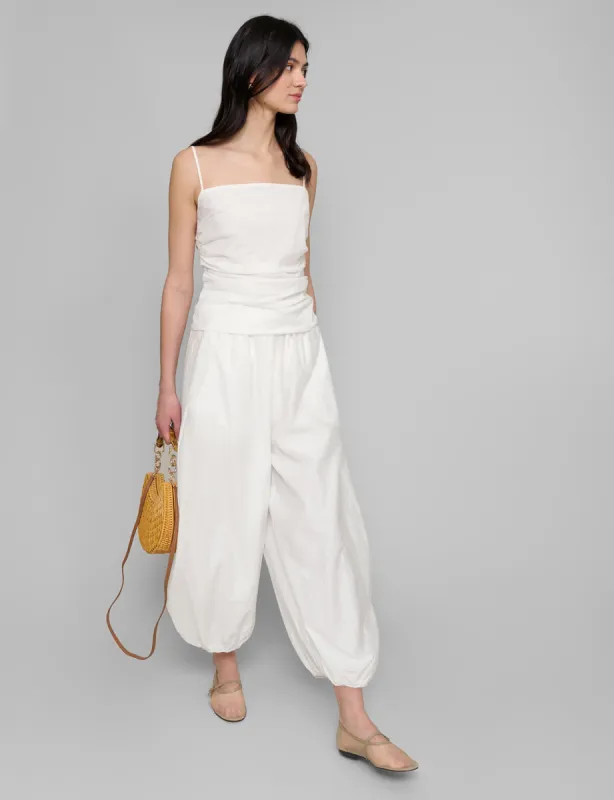 White Ruched Tank sold by Pixie Market