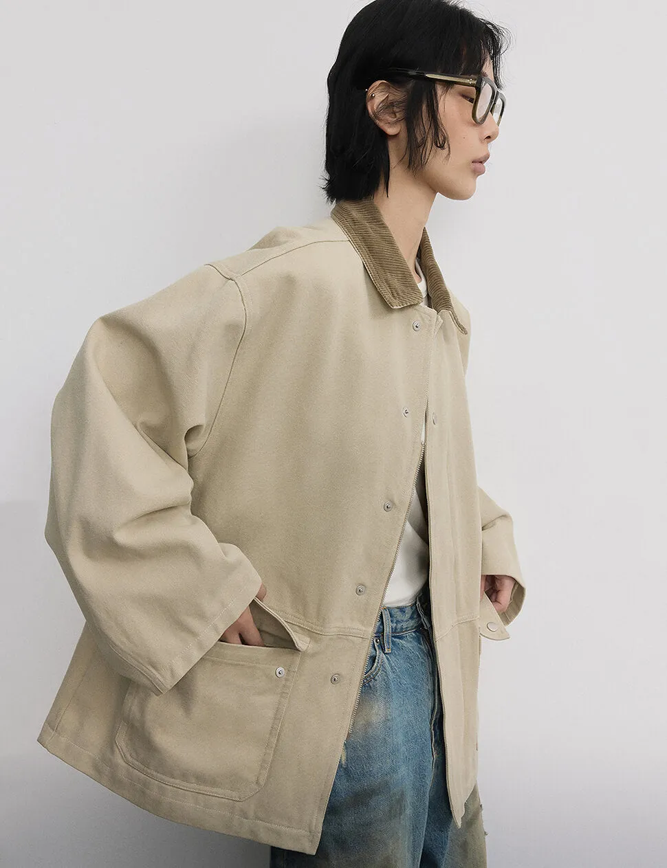 Beige Oversized Barbour Jacket sold by Pixie Market product image thumbnail 3