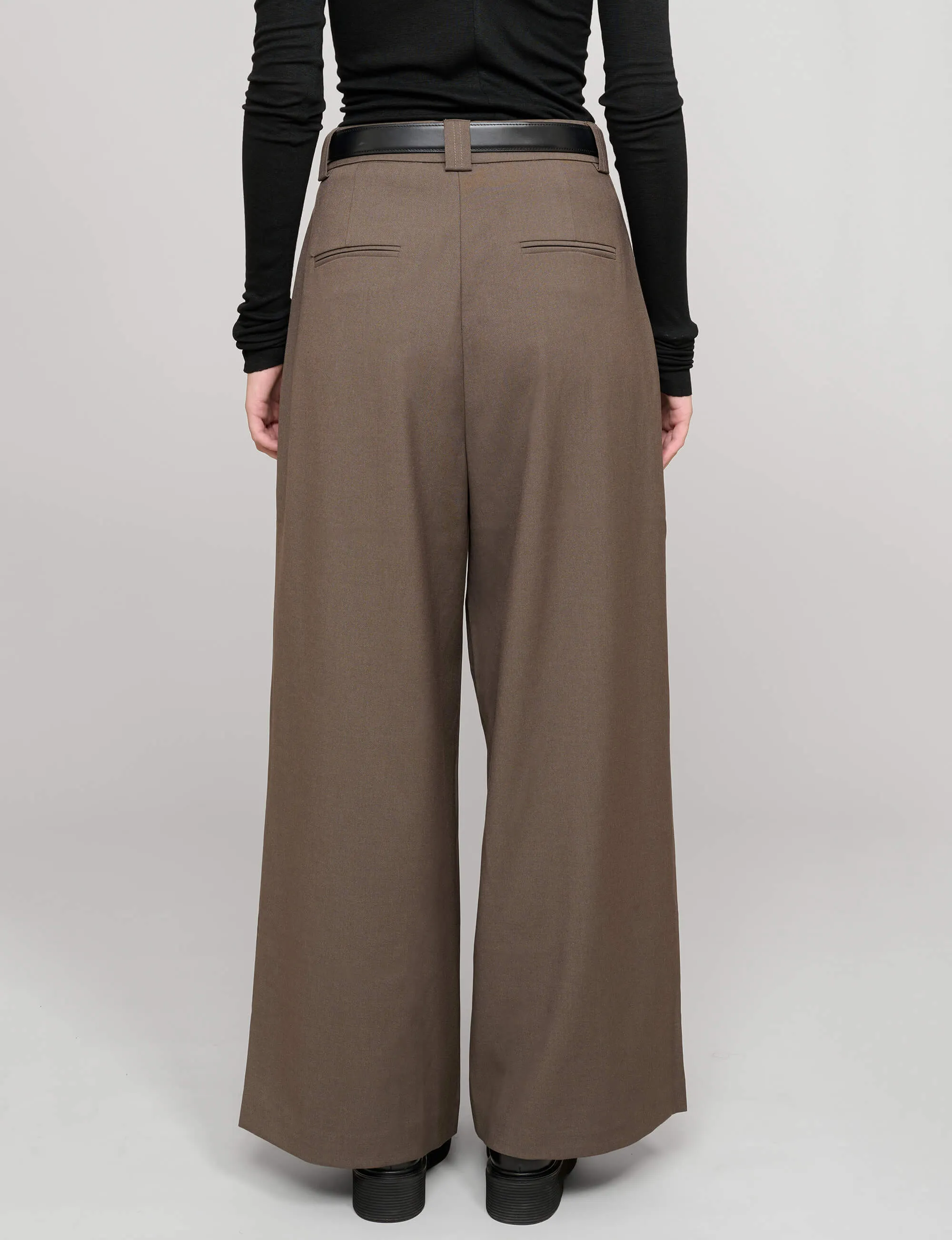 Brown Wide-Leg Pants sold by Pixie Market product image thumbnail 4