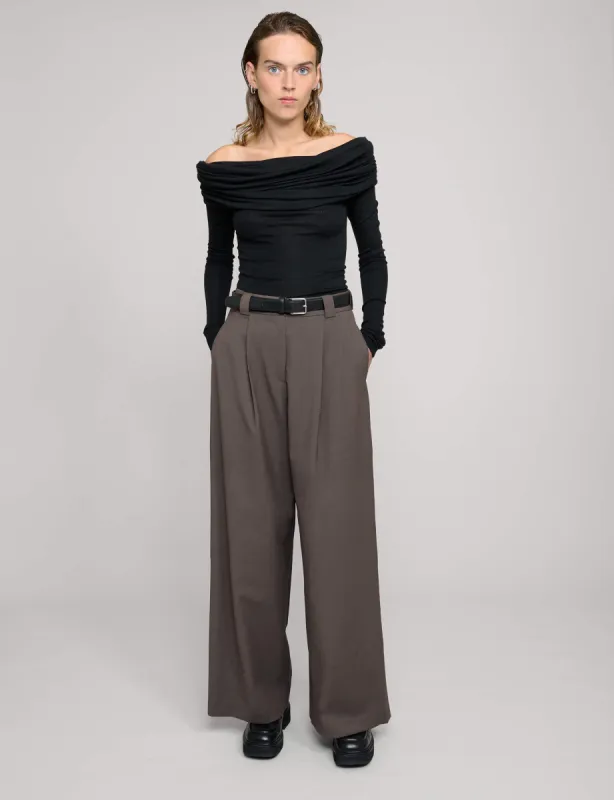 Brown Wide-Leg Pants sold by Pixie Market