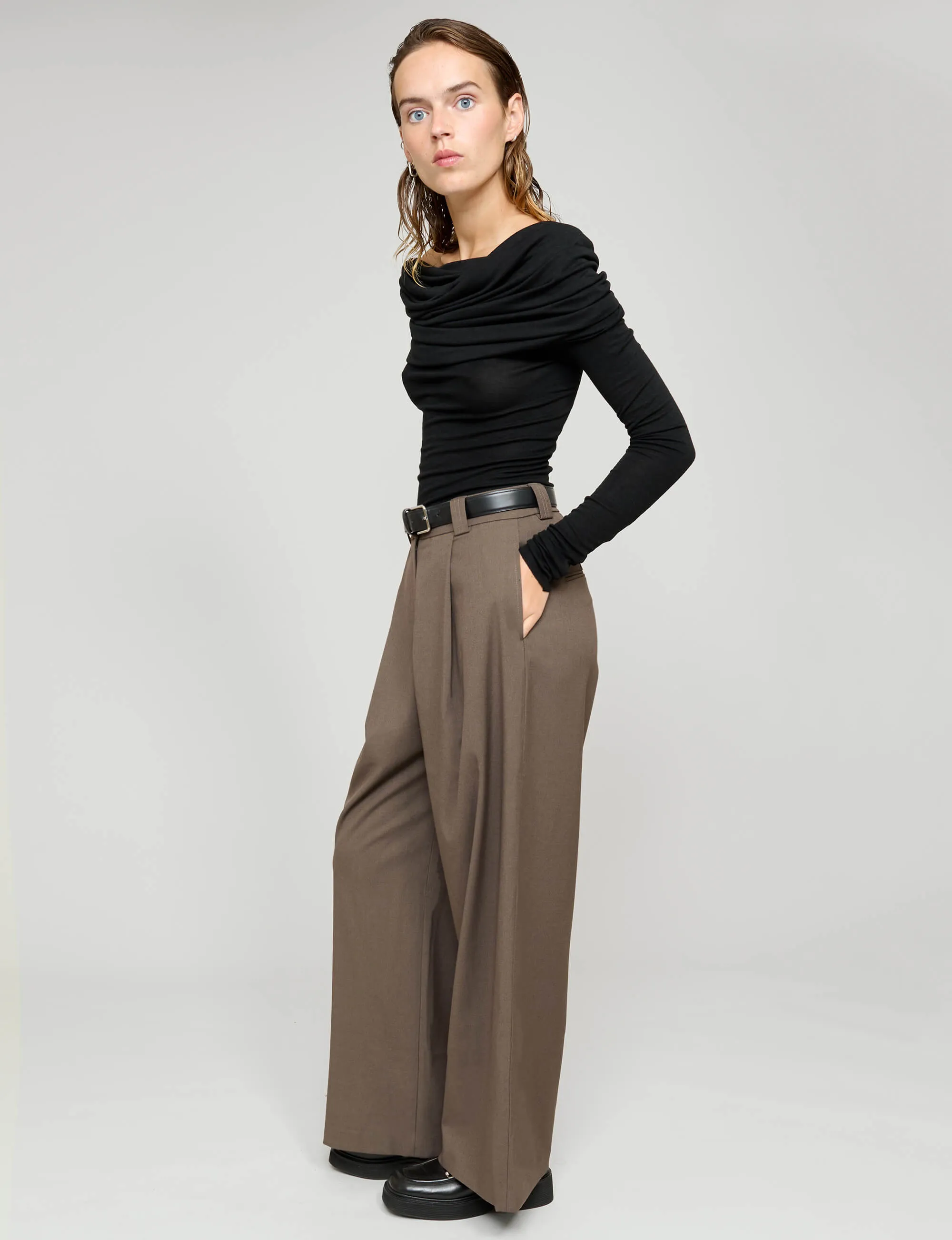 Brown Wide-Leg Pants sold by Pixie Market product image thumbnail 3