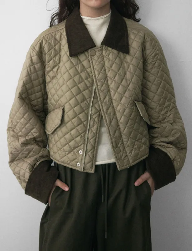 Quilted Contrast Crop Jacket sold by Pixie Market