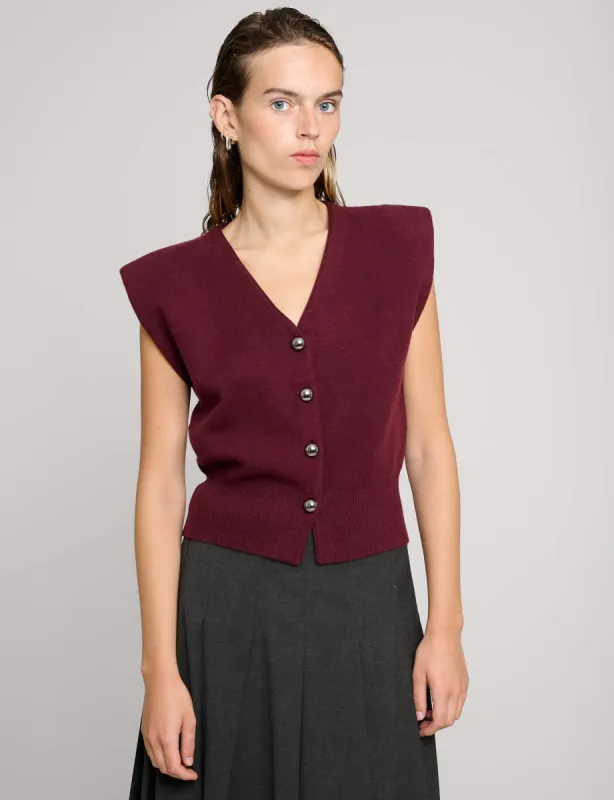 Padded Knit Silver Button Top sold by Pixie Market