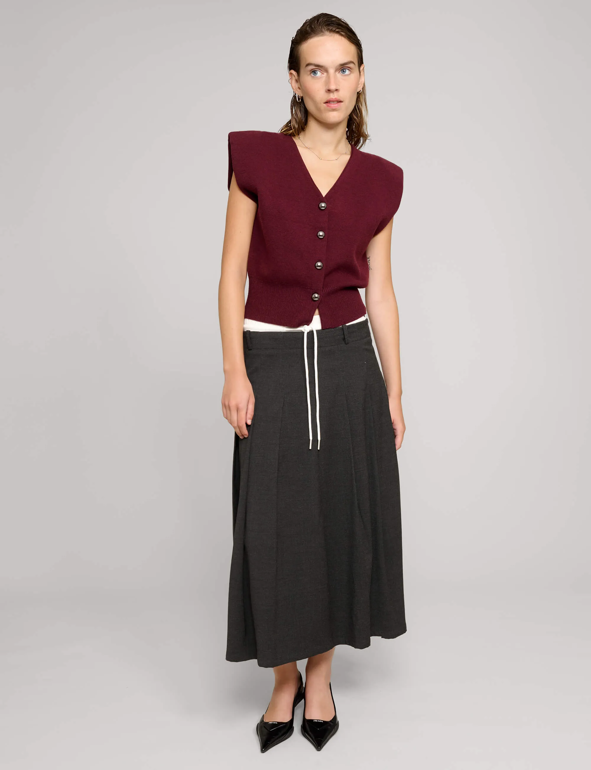 Padded Knit Silver Button Top sold by Pixie Market product image thumbnail 5