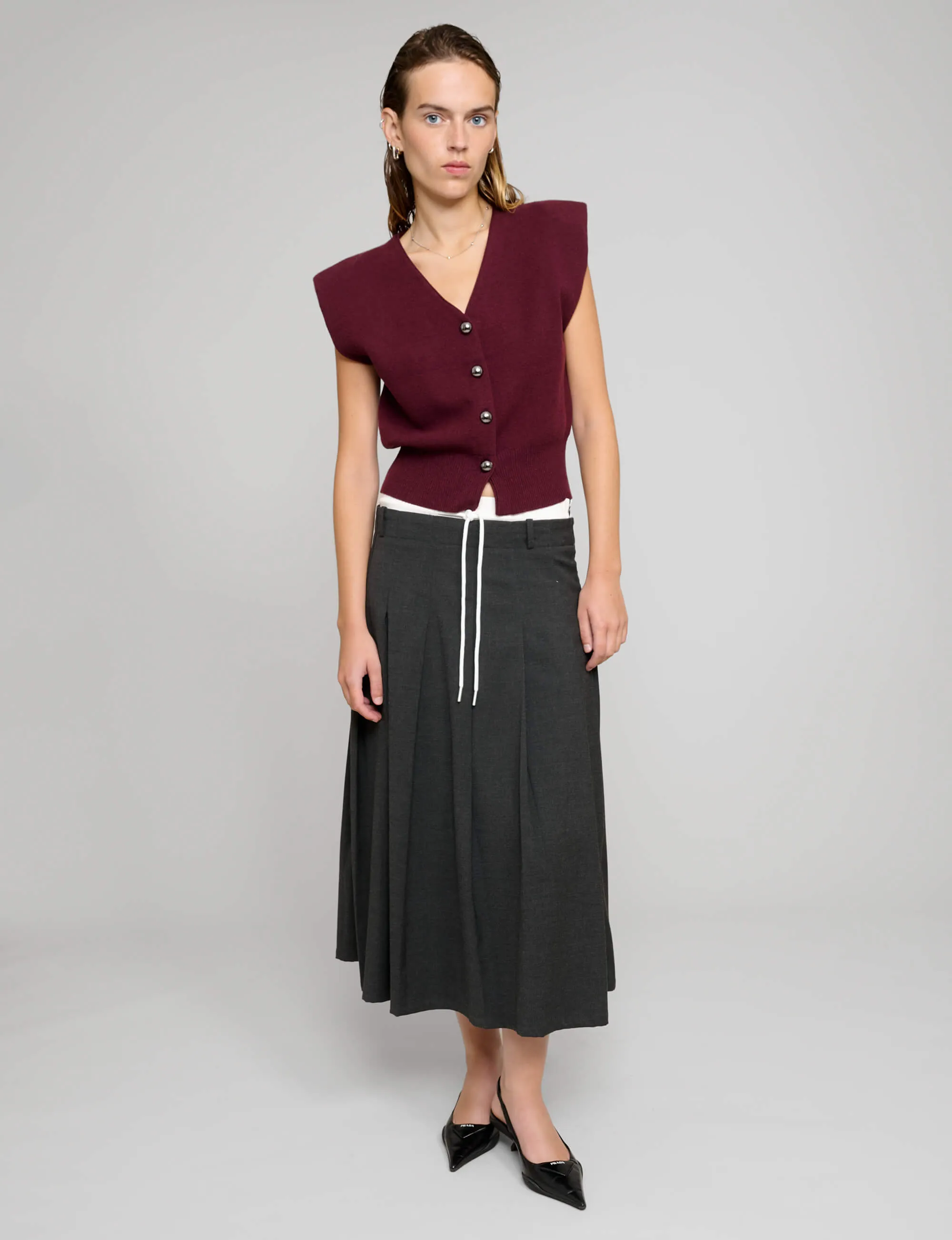 Padded Knit Silver Button Top sold by Pixie Market product image thumbnail 2