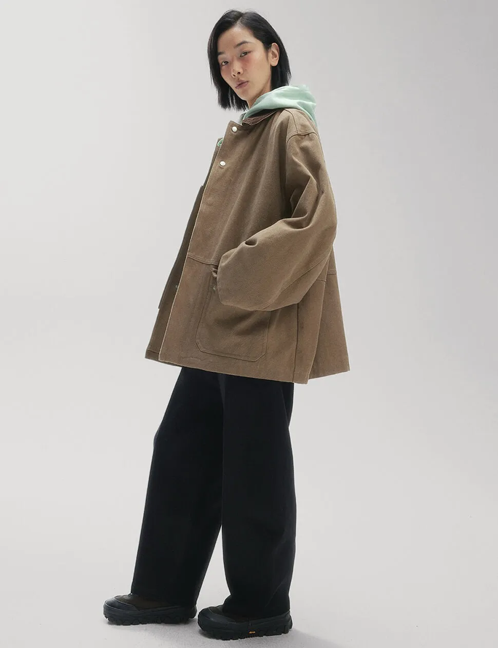Oversized Brown Barn Jacket sold by Pixie Market product image thumbnail 3