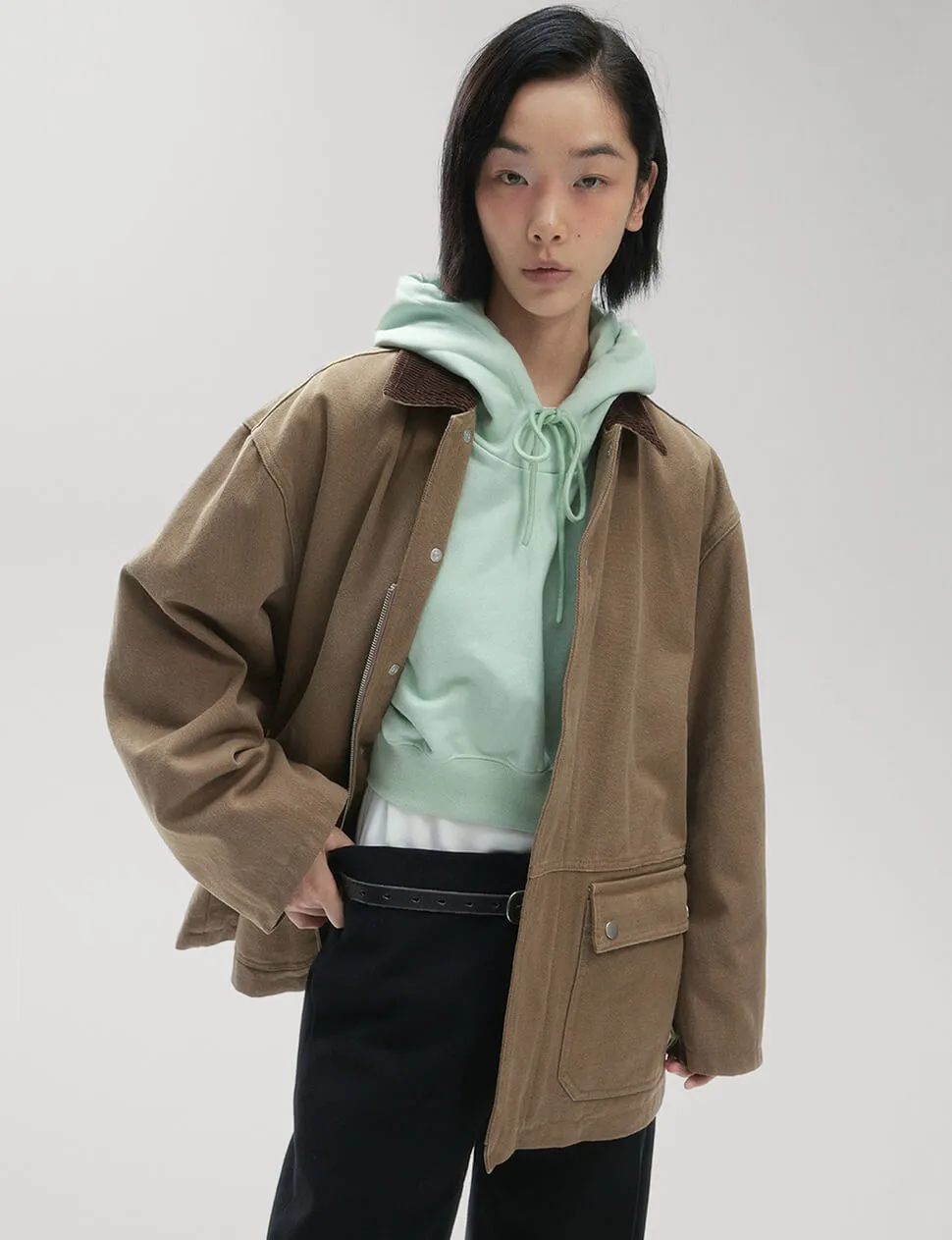 Oversized Brown Barn Jacket sold by Pixie Market product image thumbnail 5
