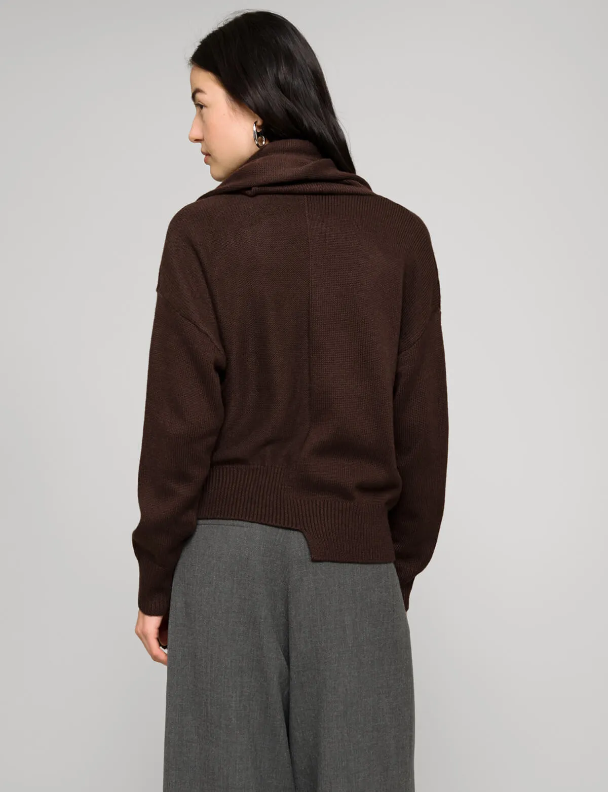 Brown Scarf Button Sweater sold by Pixie Market product image thumbnail 5