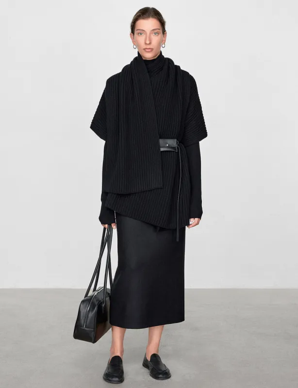 Black Knit Cape Top sold by Pixie Market