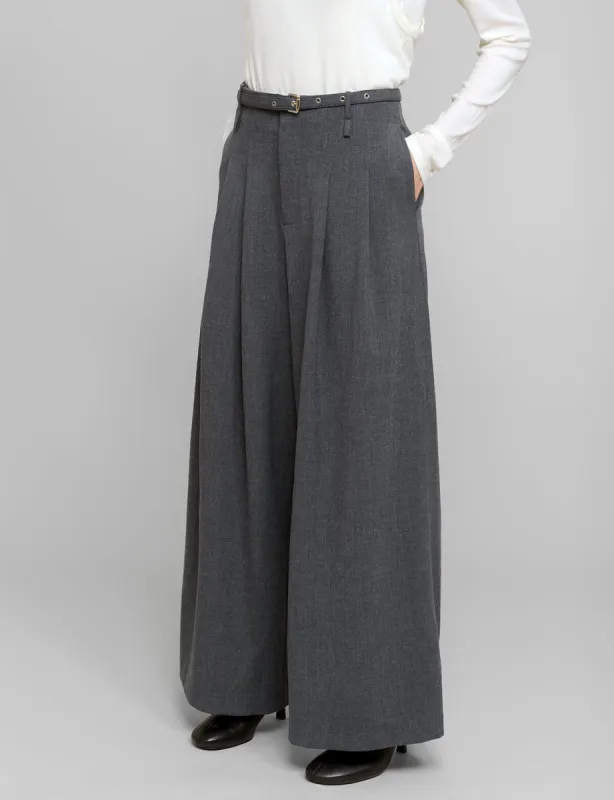 Smocking Grey Belted Wide Leg Pants sold by Pixie Market