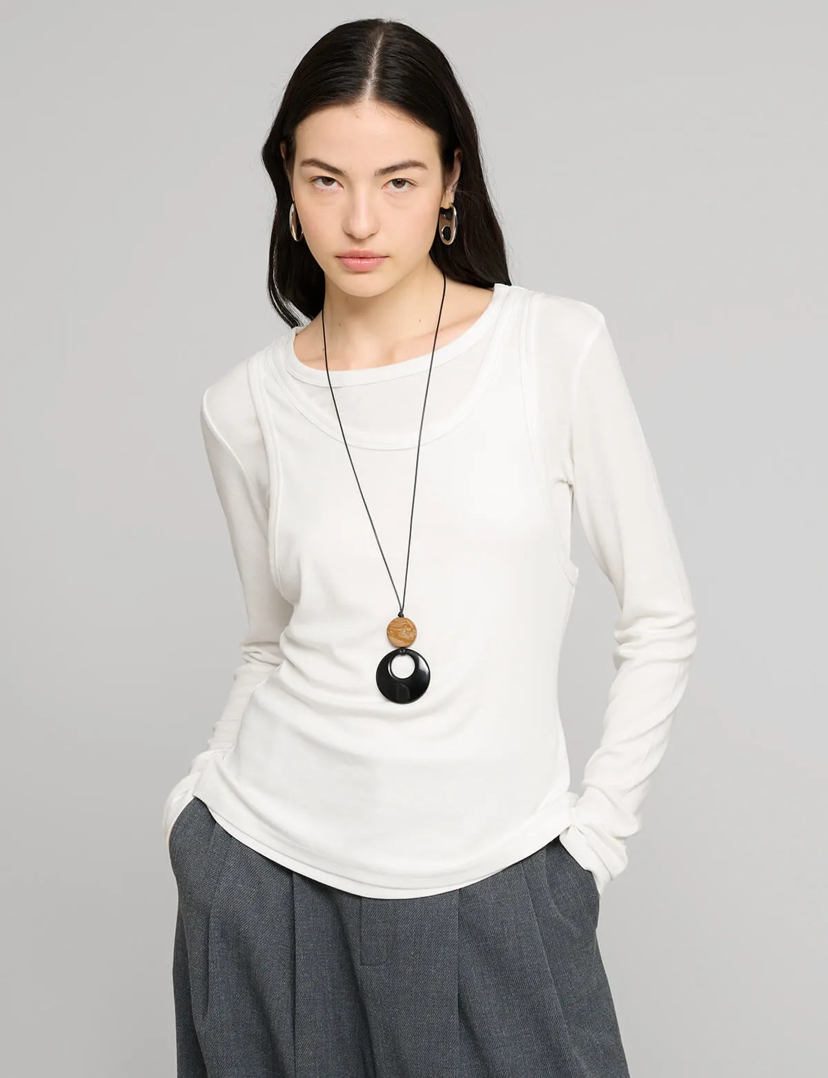 Ivory Double Layered Top sold by Pixie Market