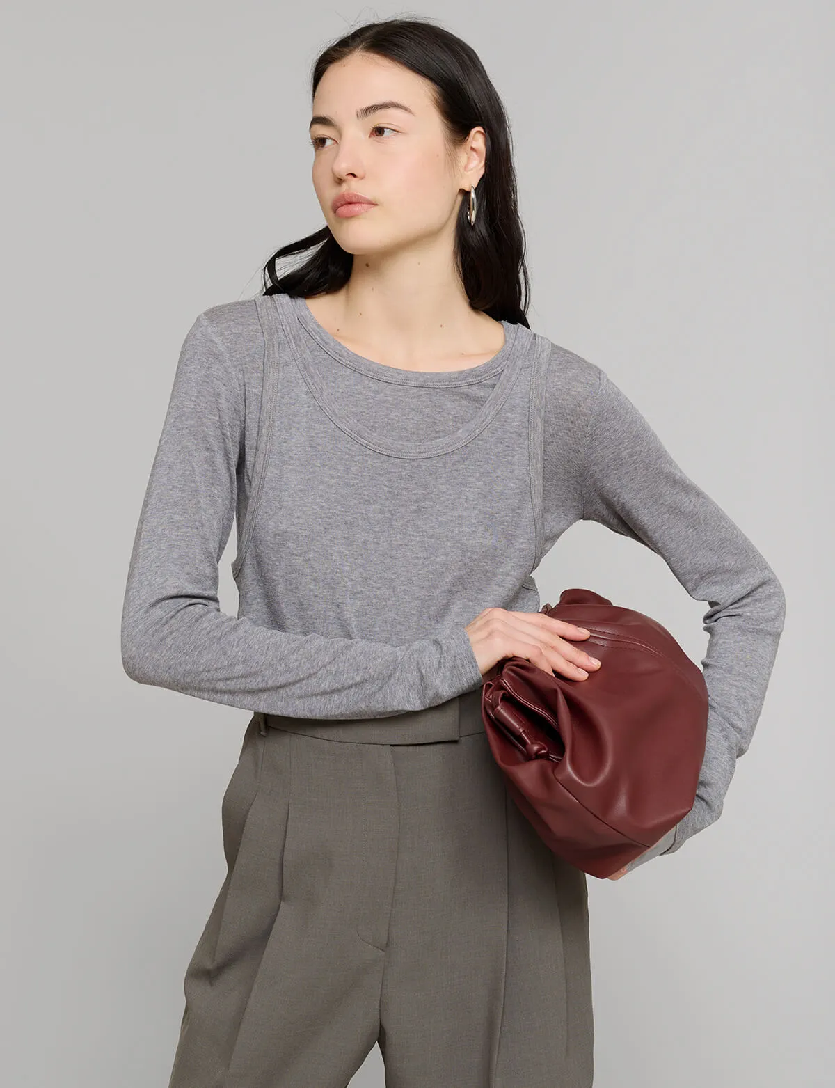 Grey Double Layered Tank Top sold by Pixie Market