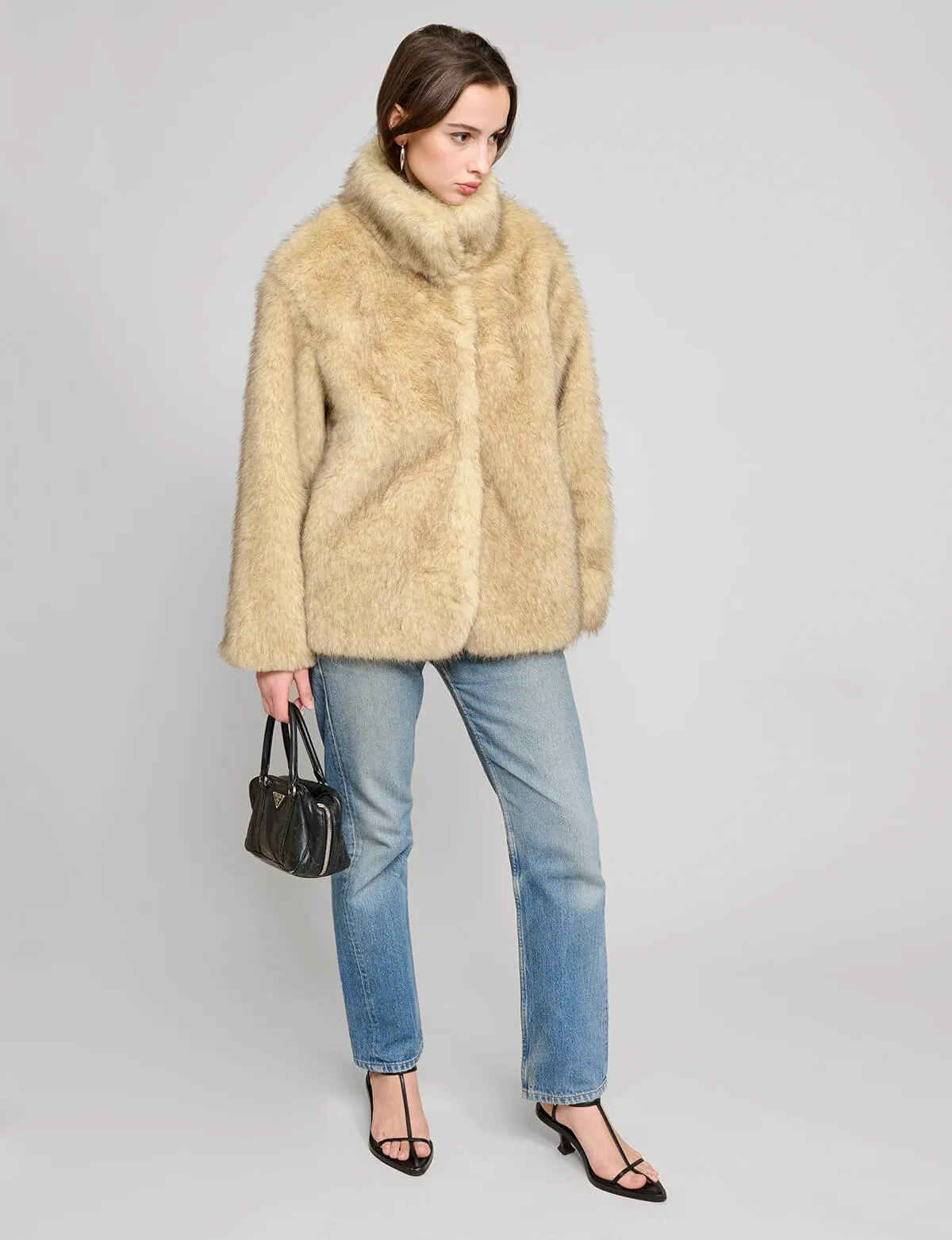 Beige Faux Fur Jacket sold by Pixie Market product image thumbnail 2