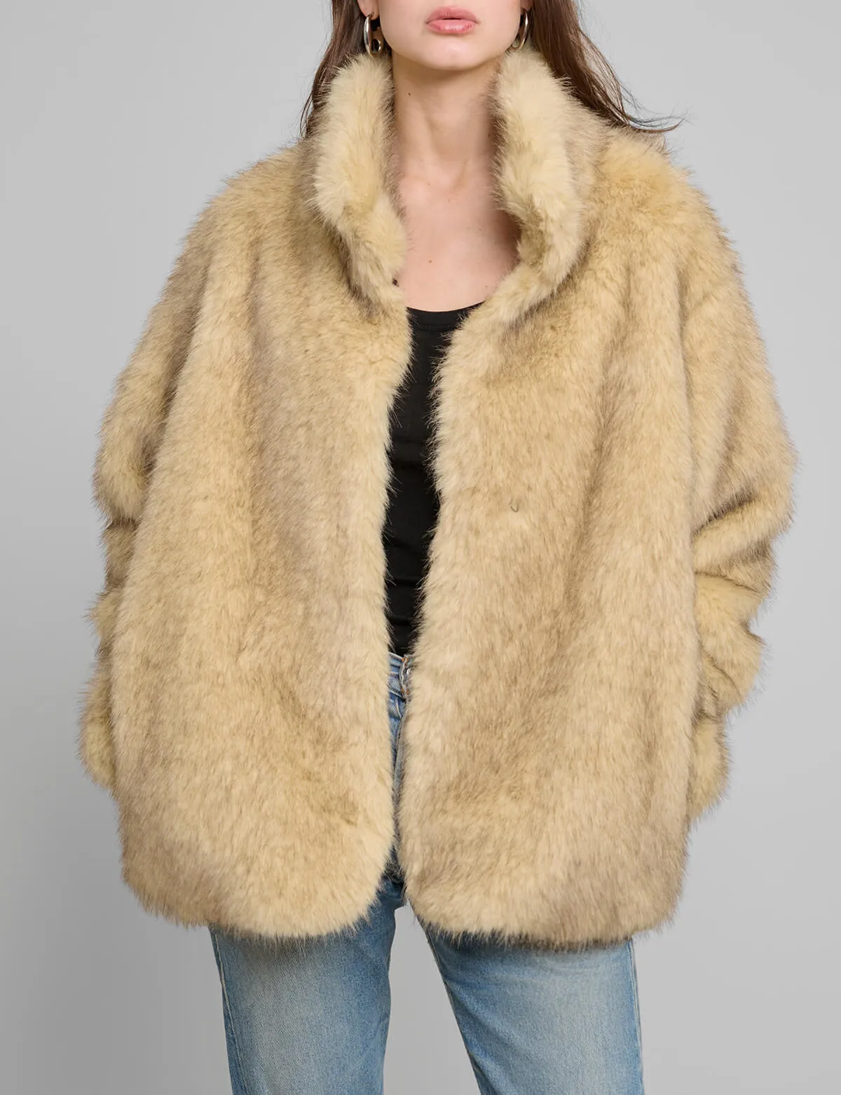 Beige Faux Fur Jacket sold by Pixie Market product image thumbnail 5