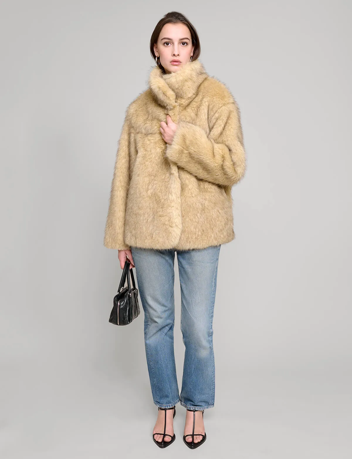 Beige Faux Fur Jacket sold by Pixie Market product image thumbnail 4