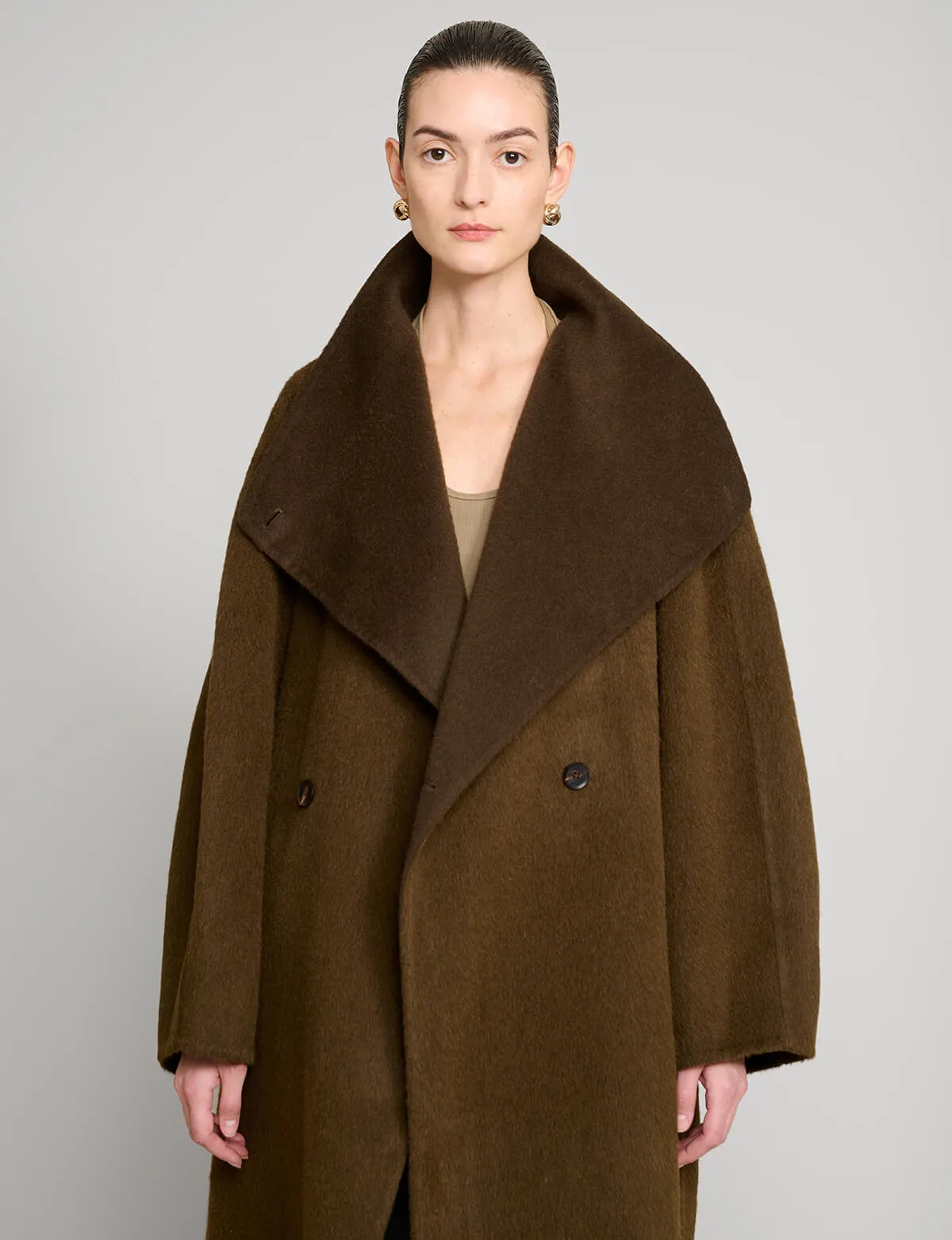 Brown Cocoon Coat sold by Pixie Market product image thumbnail 4