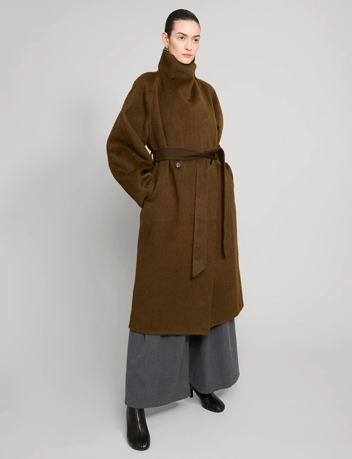 Brown Cocoon Coat sold by Pixie Market product image thumbnail 2