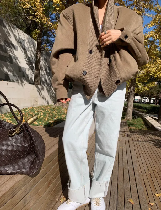 Mocha Bomber Jacket sold by Pixie Market