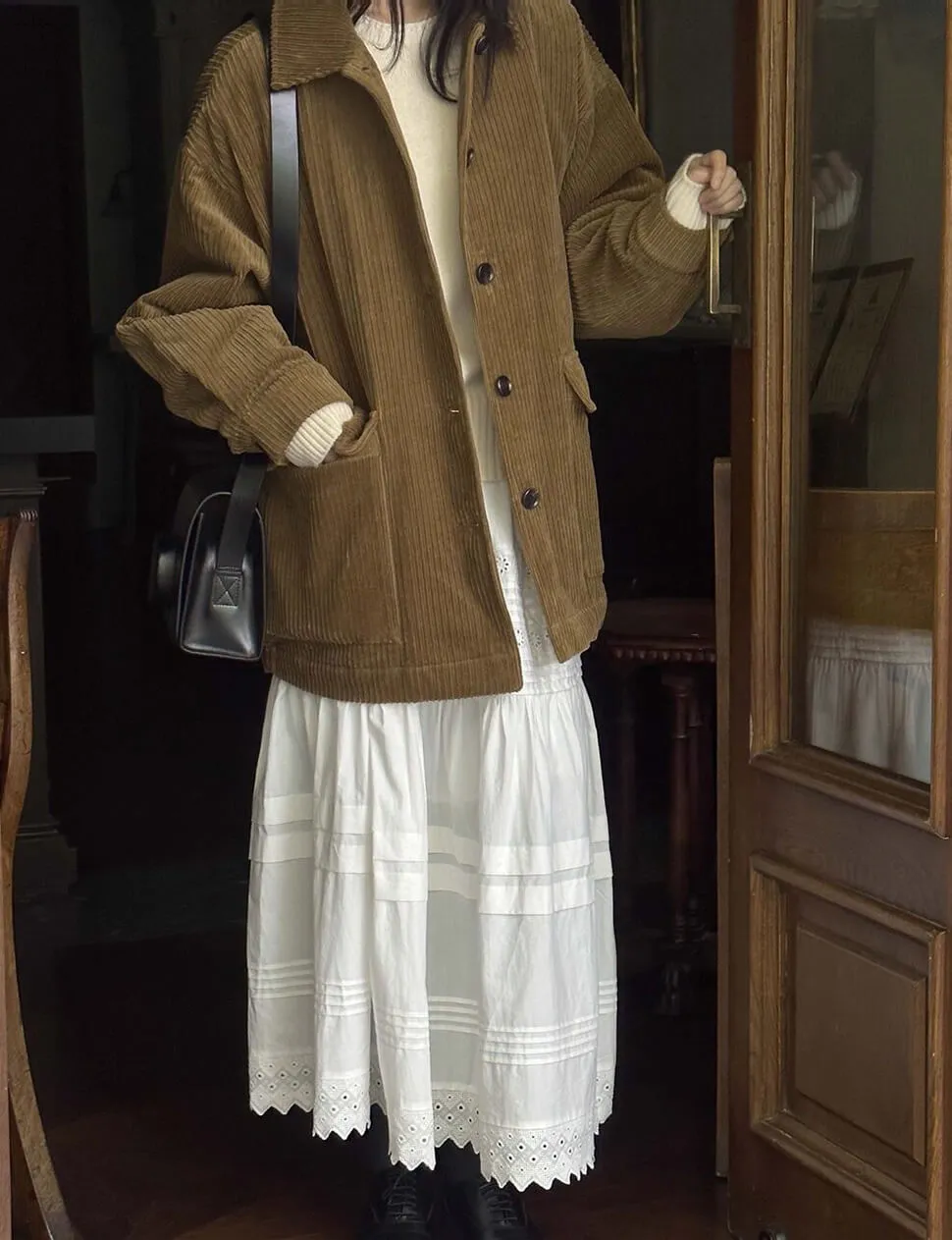 Cotton Eyelet Midi-Skirt sold by Pixie Market