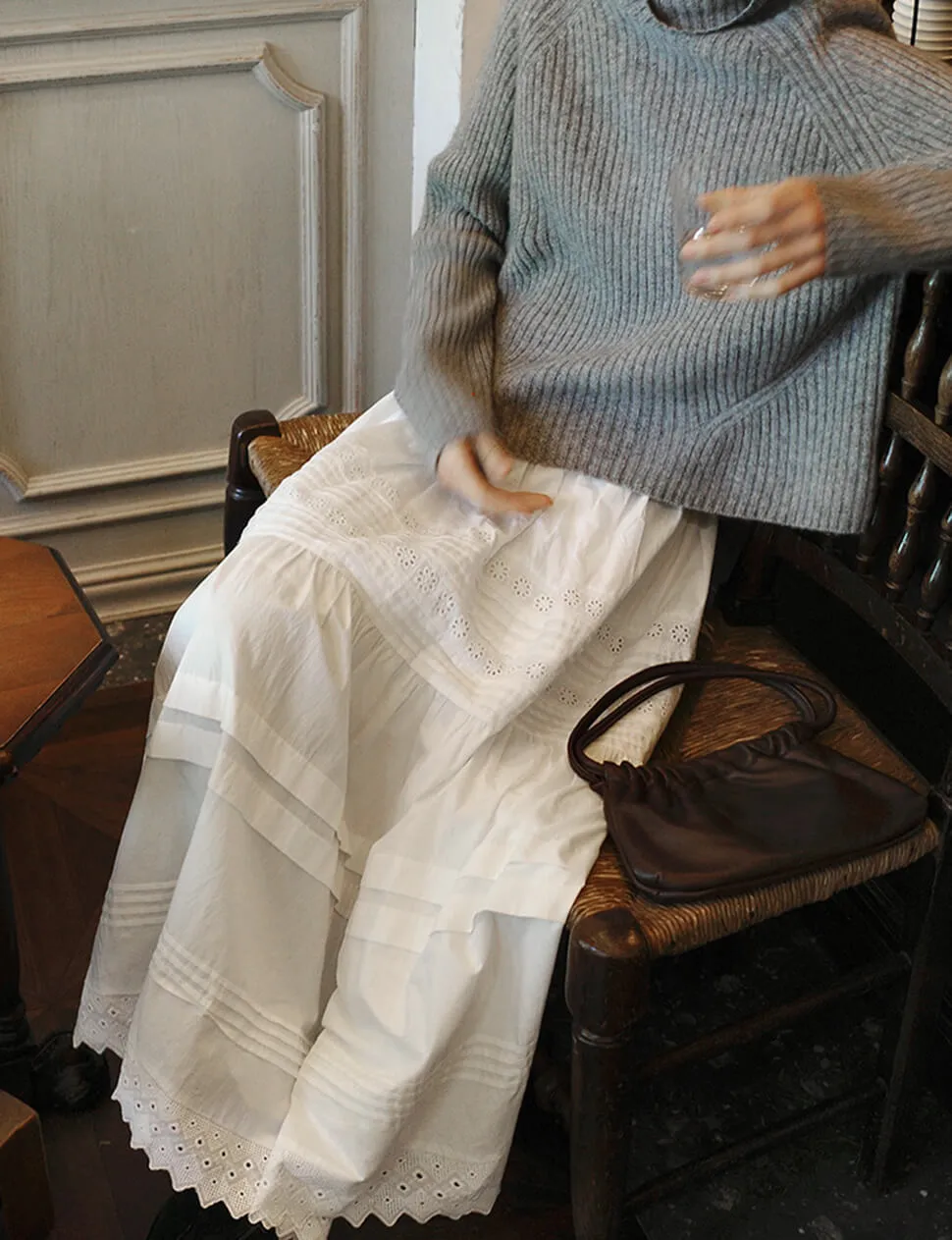 Cotton Eyelet Midi-Skirt sold by Pixie Market product image thumbnail 4