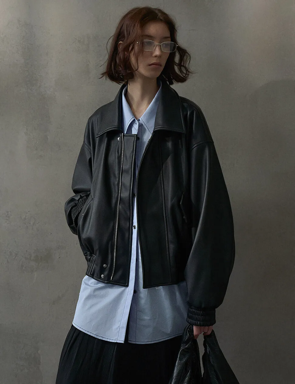 Black Cropped Leather Jacket sold by Pixie Market product image thumbnail 2