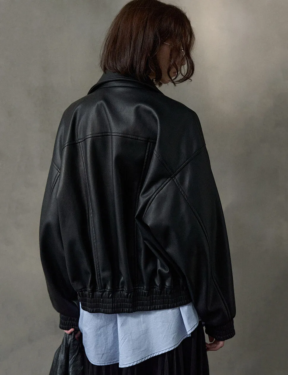Black Cropped Leather Jacket sold by Pixie Market product image thumbnail 3