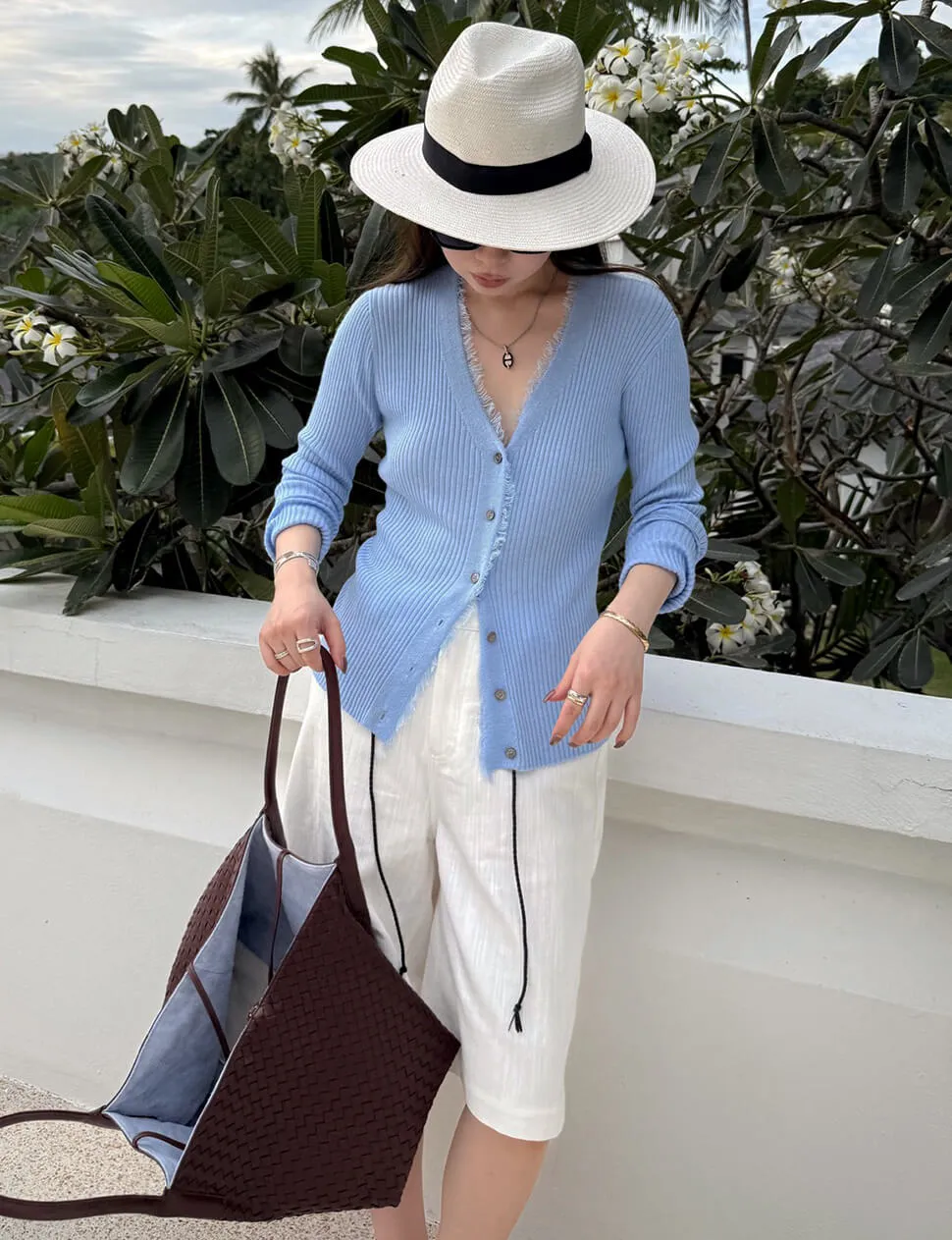 Powder Blue Fringe Cardigan sold by Pixie Market product image thumbnail 3