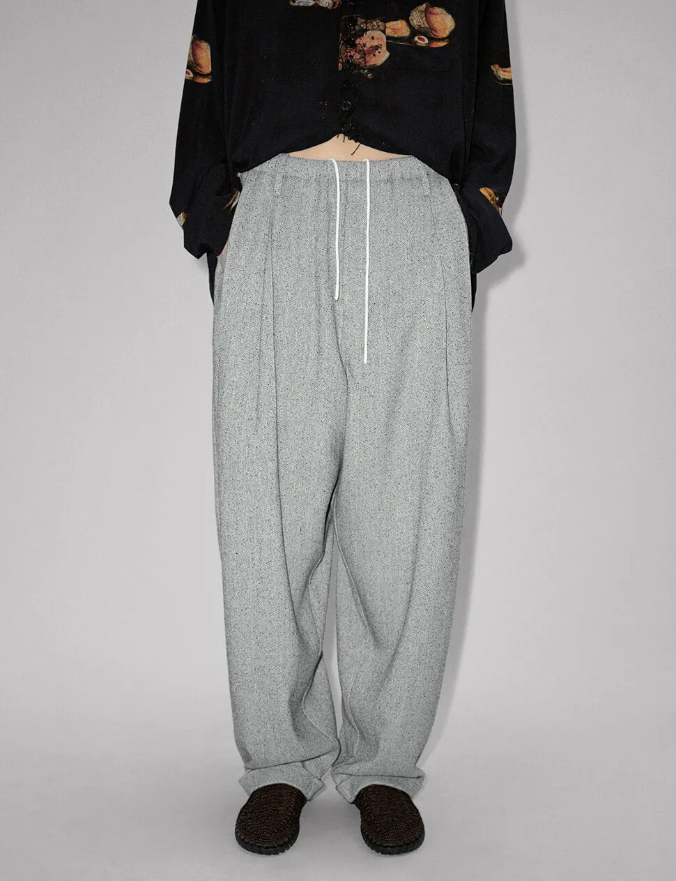 Grey Drawstring Suit Pants sold by Pixie Market product image thumbnail 2