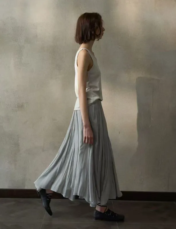 Grey Pleated Skirt -PREORDER sold by Pixie Market
