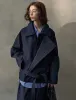 Navy Crop Trench Jacket sold by Pixie Market