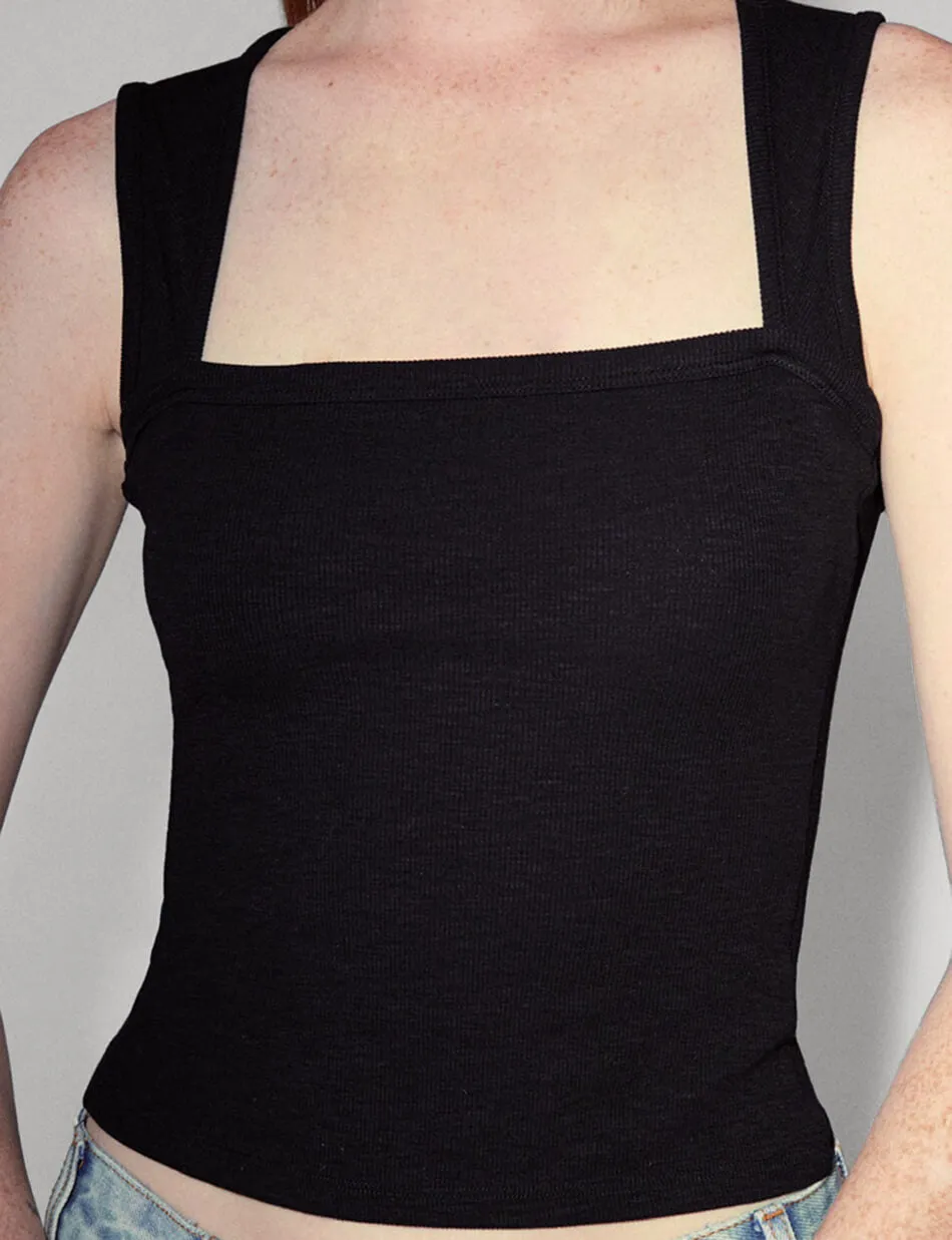 Black Square Neck Tank Top sold by Pixie Market product image thumbnail 3