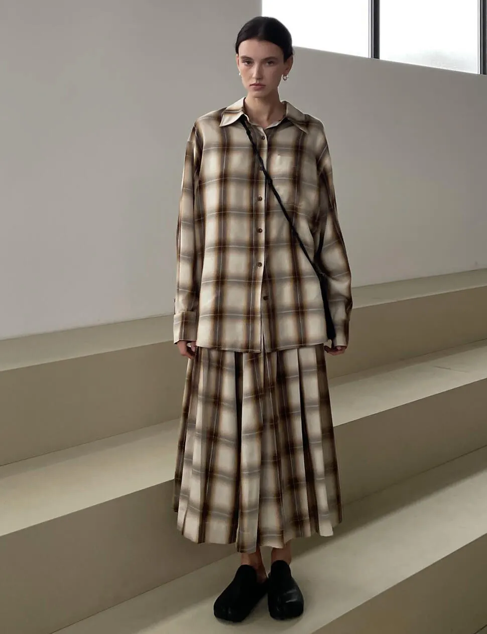 Plaid Midi Skirt sold by Pixie Market product image thumbnail 5