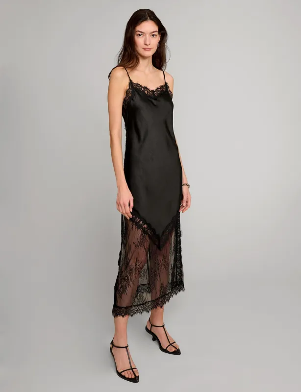 Satin Lace Panel Dress sold by Pixie Market