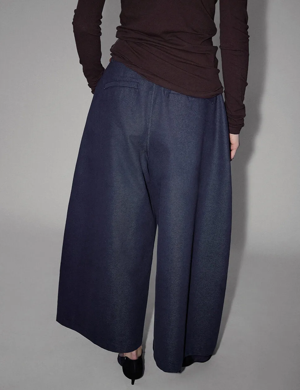 Navy Extra-Wide Leg Pants-PREORDER sold by Pixie Market product image thumbnail 5