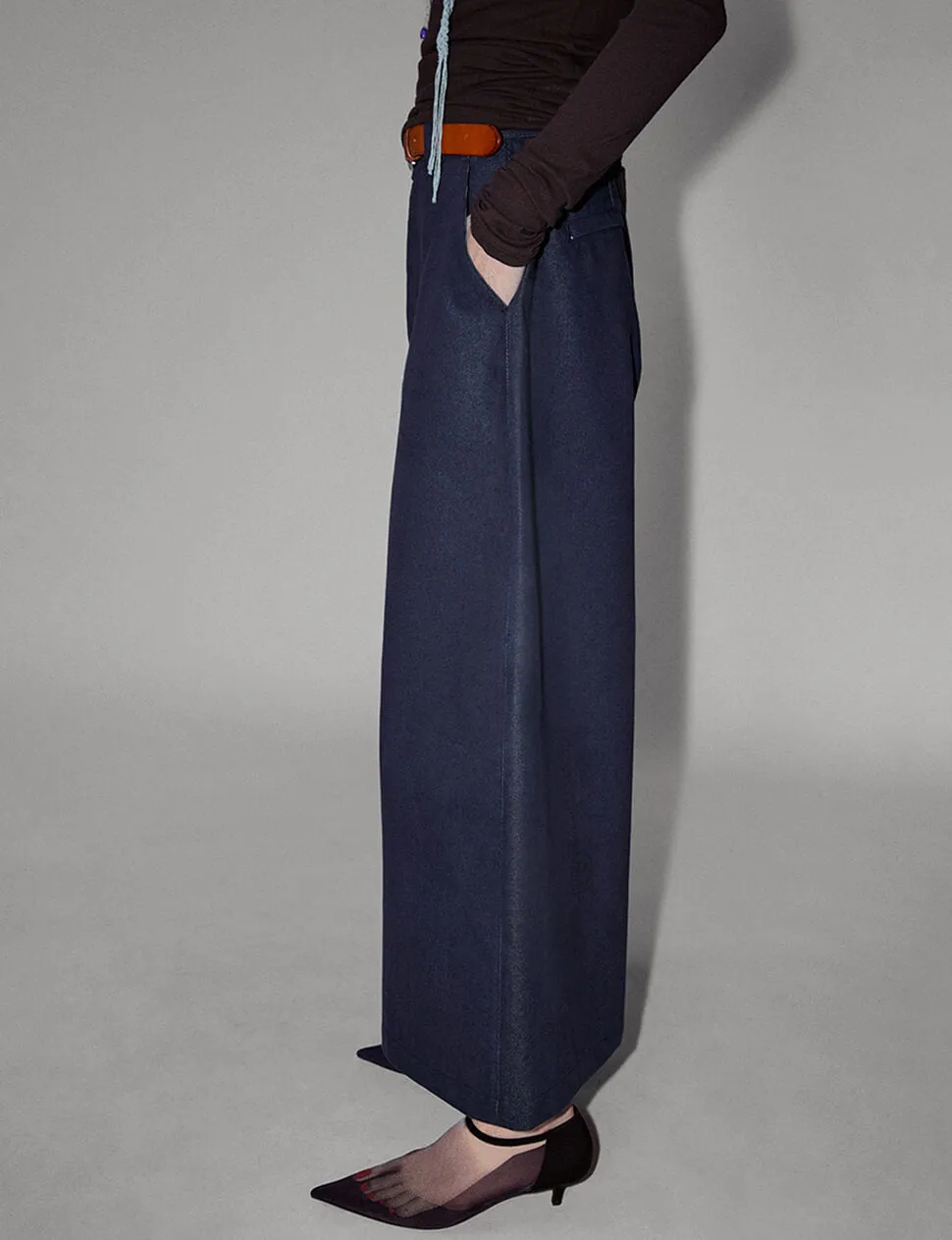 Navy Extra-Wide Leg Pants-PREORDER sold by Pixie Market product image thumbnail 2