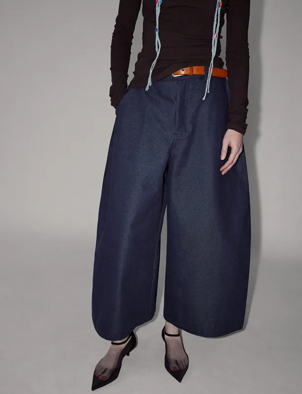 Navy Extra-Wide Leg Pants-PREORDER sold by Pixie Market