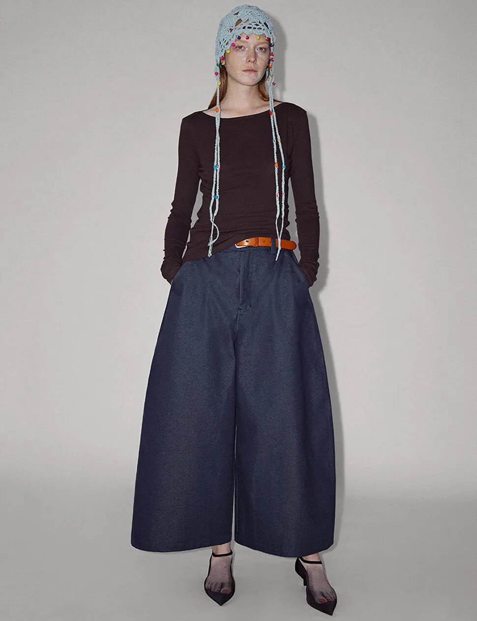 Navy Extra-Wide Leg Pants-PREORDER sold by Pixie Market product image thumbnail 3