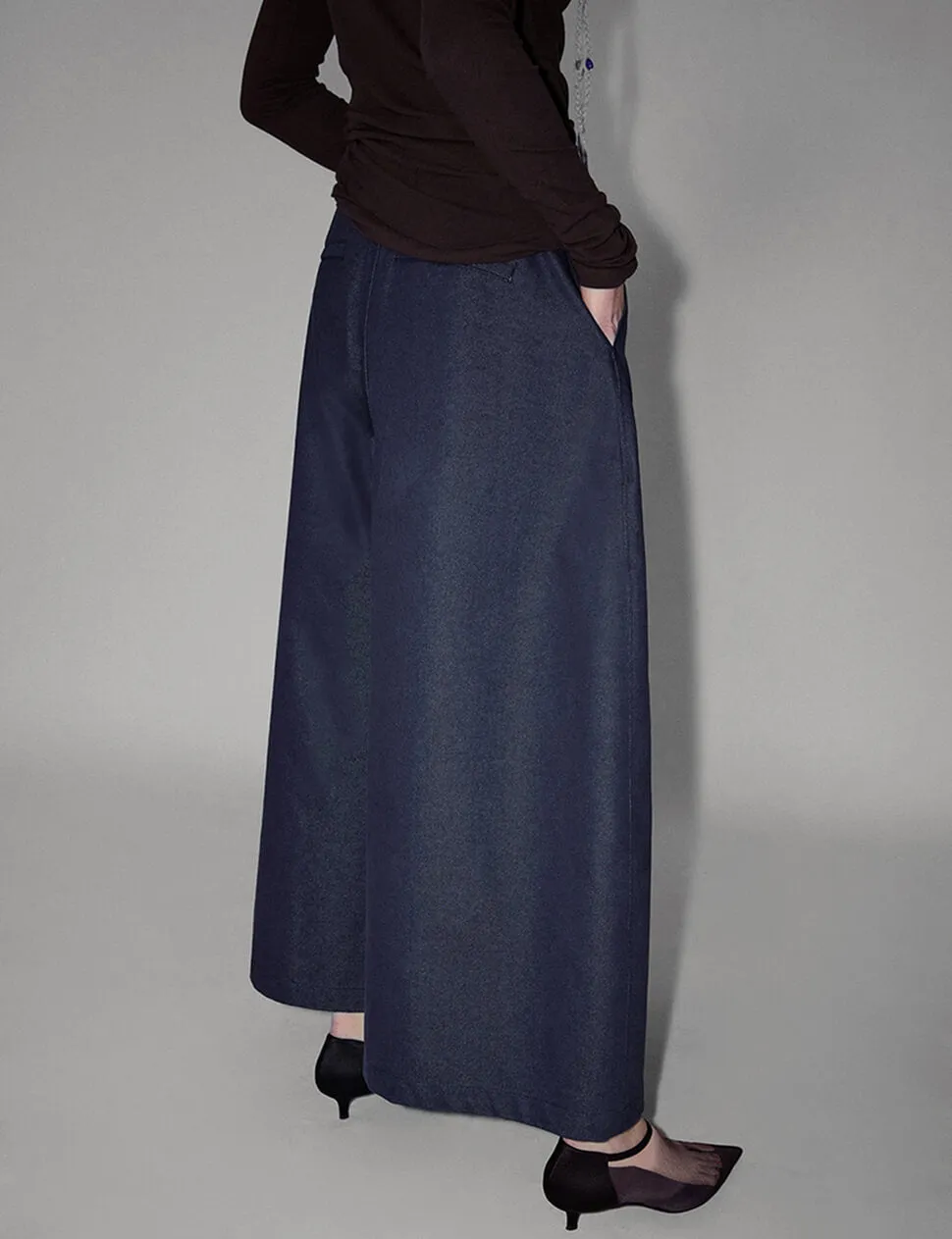 Navy Extra-Wide Leg Pants-PREORDER sold by Pixie Market product image thumbnail 4