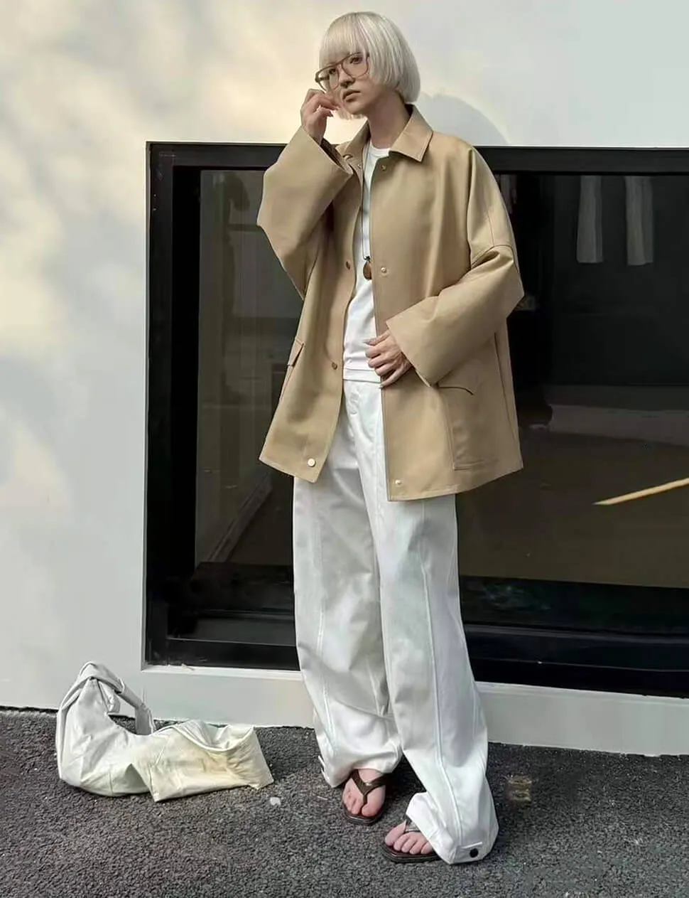 Tan Oversized Twill Jacket sold by Pixie Market product image thumbnail 3