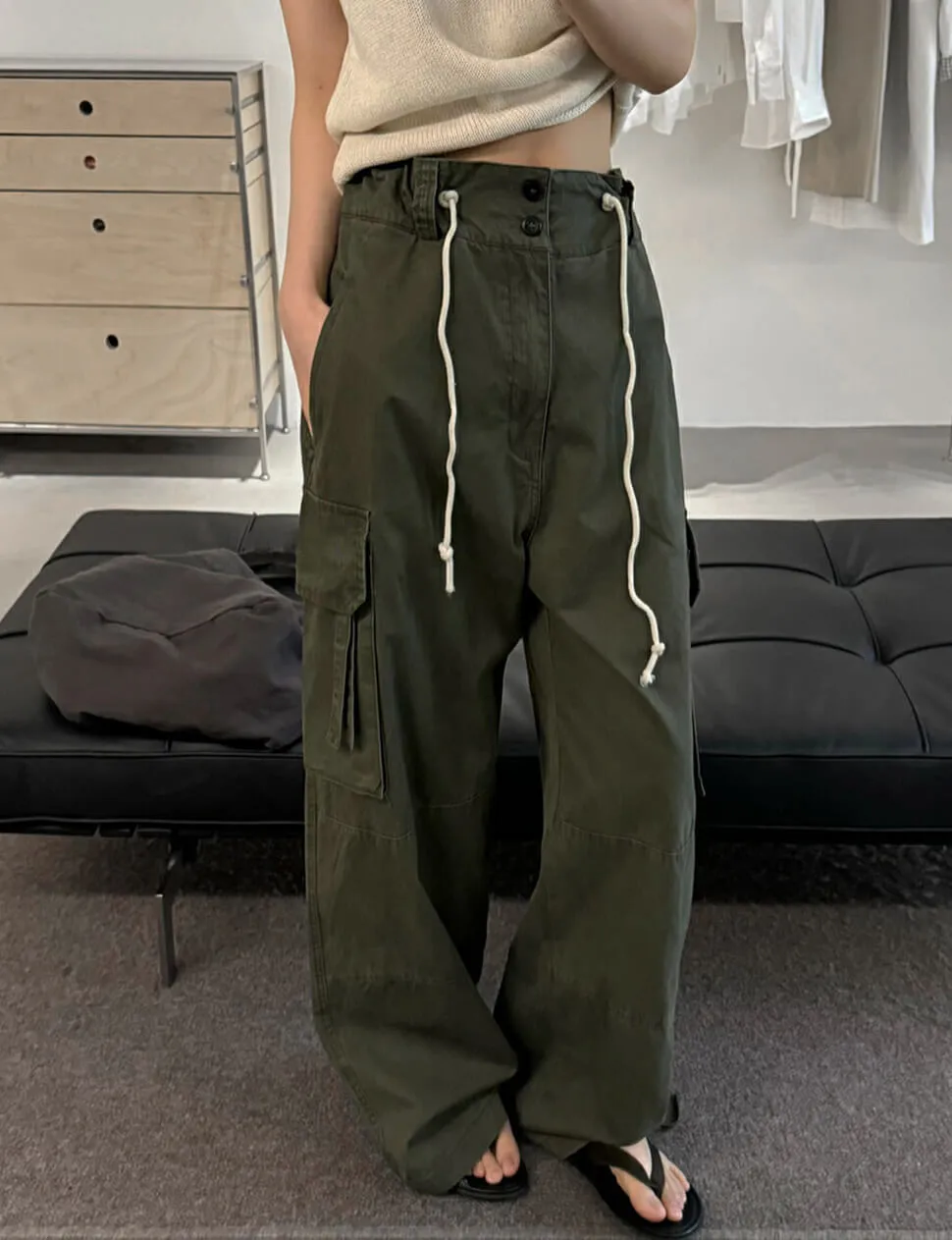 Olive Utility Cargo Pants sold by Pixie Market