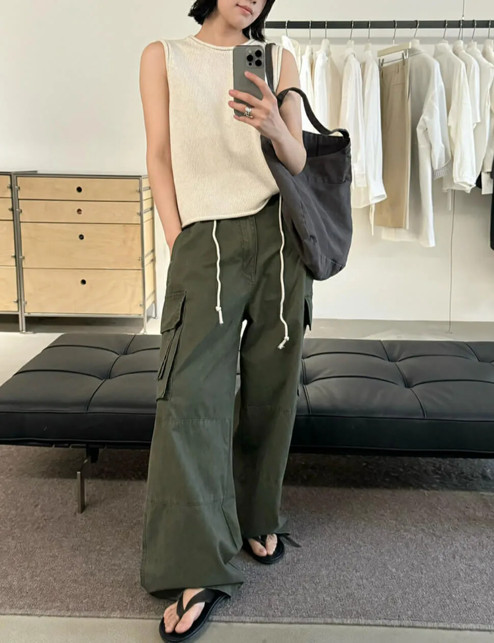 Olive Utility Cargo Pants sold by Pixie Market product image thumbnail 5