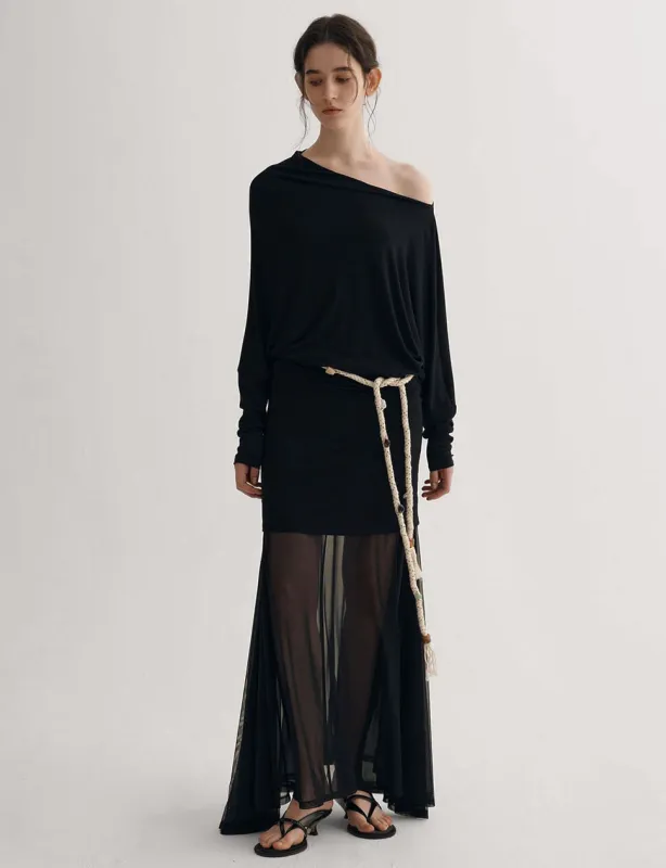 Black Semi Sheer Tube Skirt sold by Pixie Market