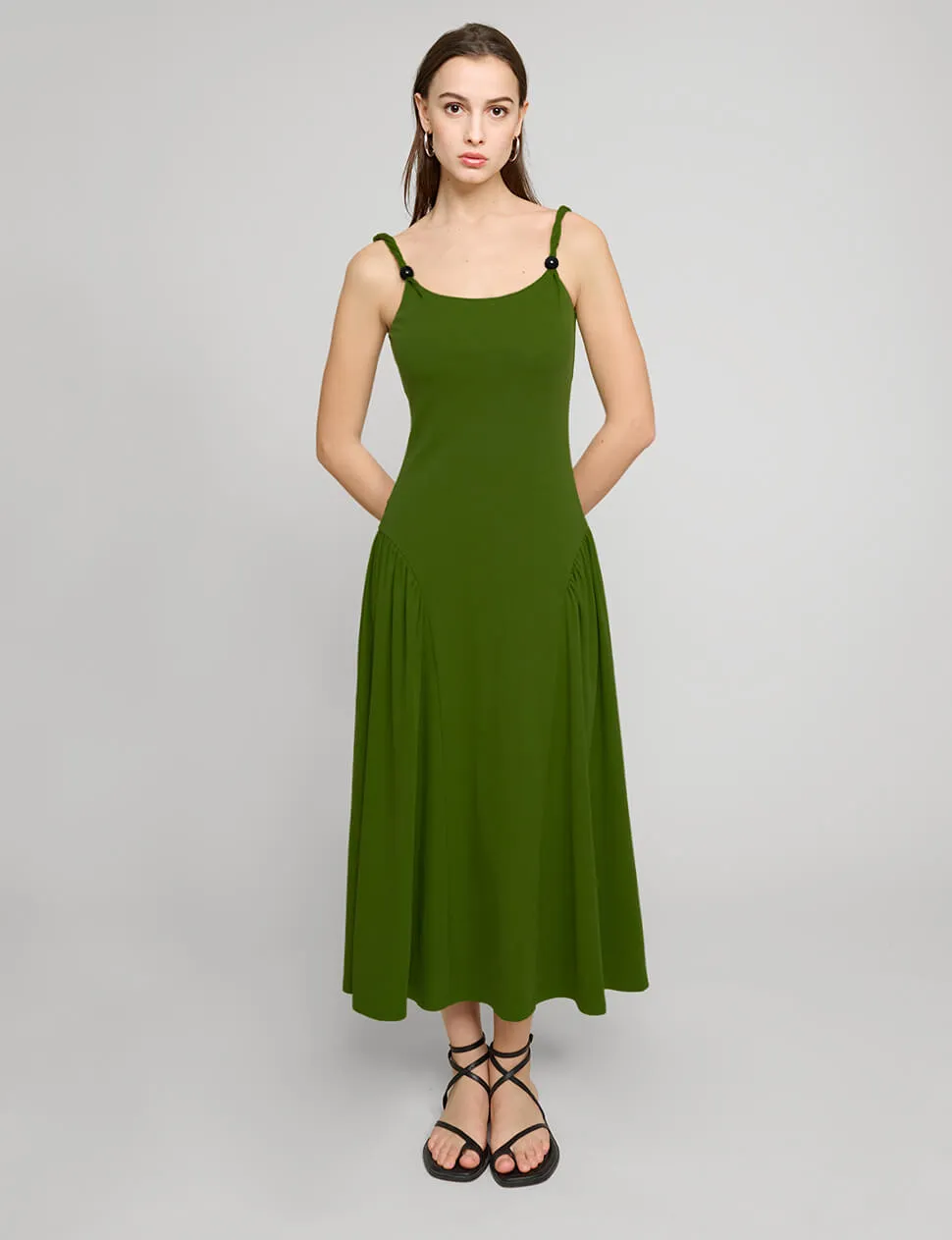 Olive Bead Strap Dress sold by Pixie Market product image thumbnail 3