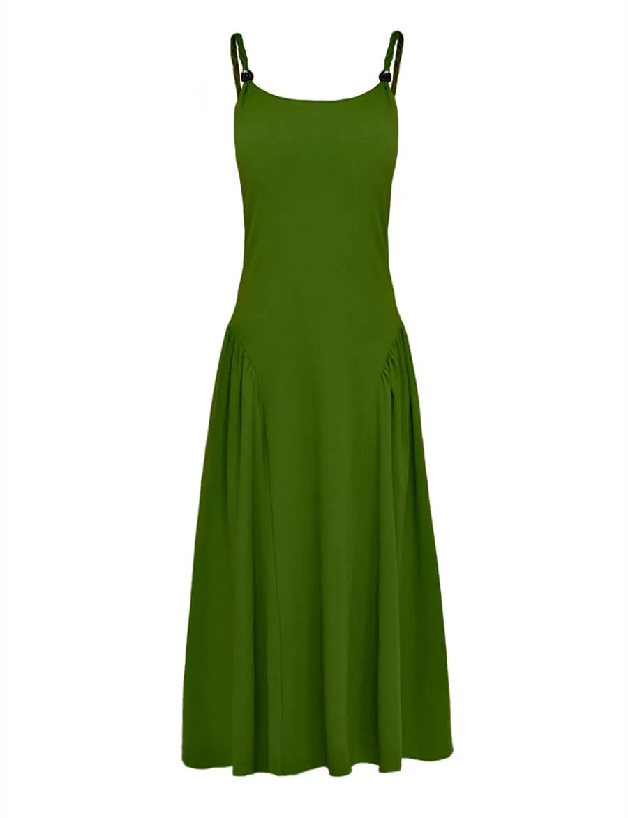 Olive Bead Strap Dress sold by Pixie Market product image thumbnail 4