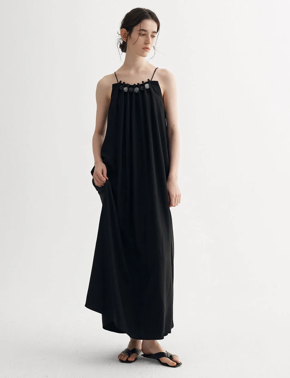Black Bead Neckline Dress -PREORDER sold by Pixie Market product image thumbnail 3