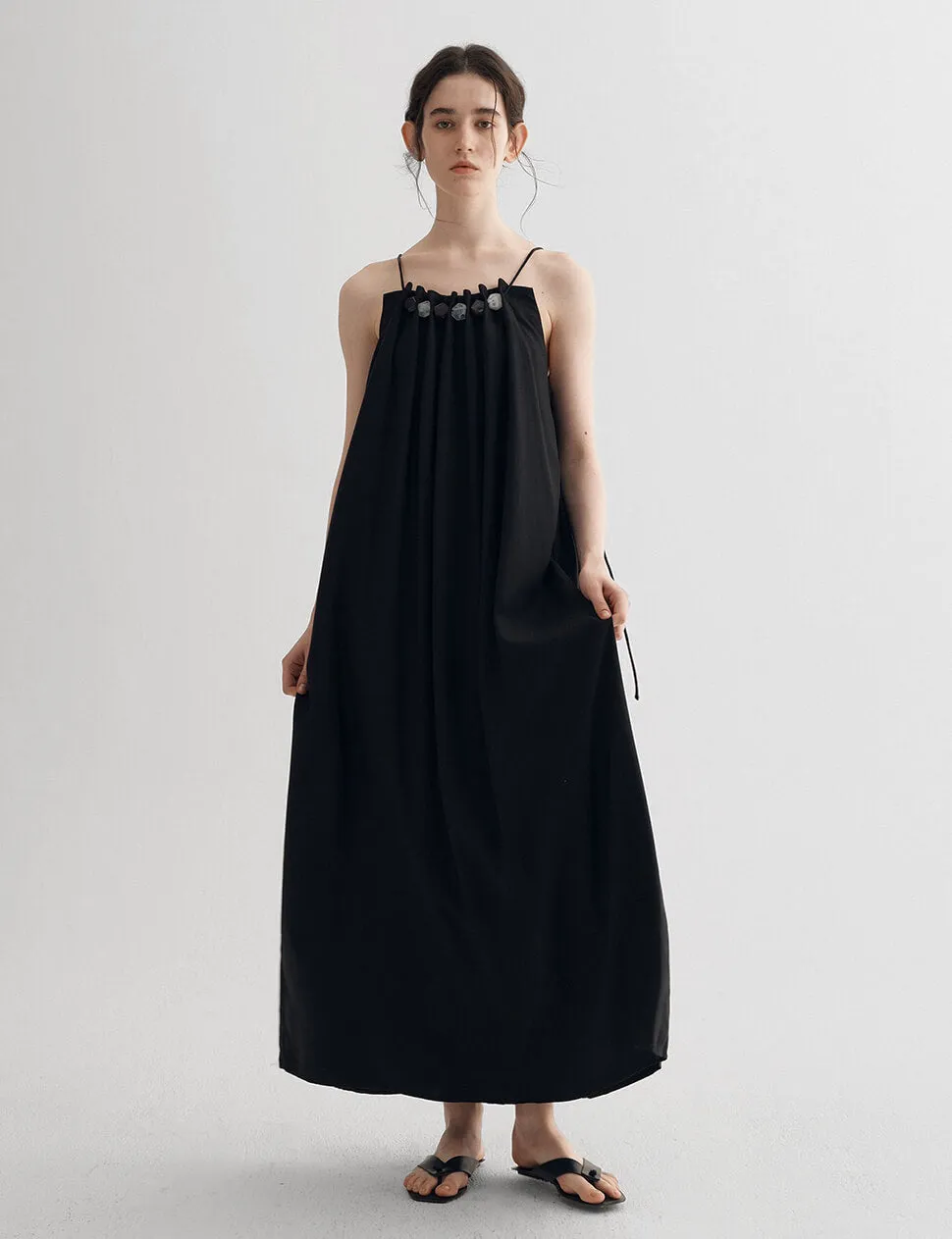 Black Bead Neckline Dress -PREORDER sold by Pixie Market product image thumbnail 4