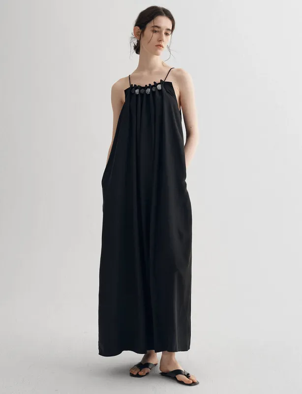 Black Bead Neckline Dress -PREORDER sold by Pixie Market