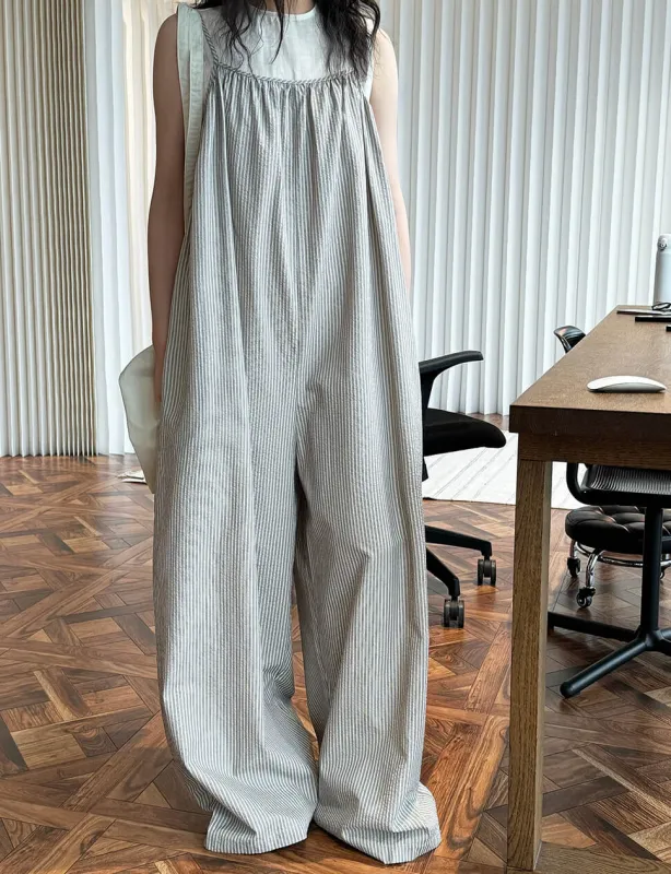 Beige Stripe Oversized Jumpsuit sold by Pixie Market