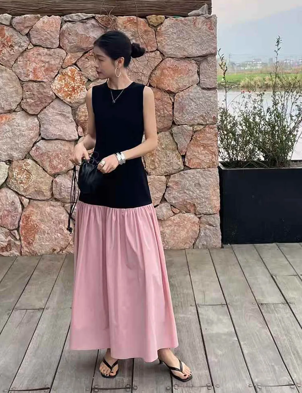 Pink Drop Waist Dress-BESTSELLER sold by Pixie Market product image thumbnail 2